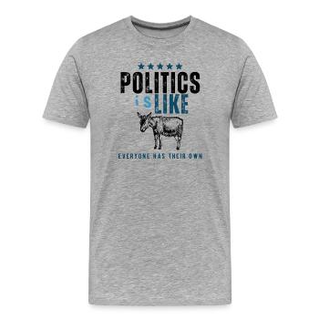 IsLike Distressed Logo Typography - Men's Premium Organic T-Shirt - heather grey - Front - Damien (186cm)