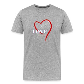 Cosmic Cupid Love - Men's Premium Organic T-Shirt - heather grey - Front - Damien (186cm)