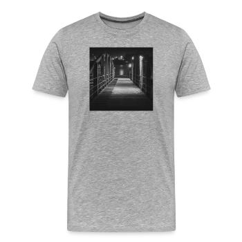 Ferry Pier Neuhof Elbe Hambourg Poster - T-shirt bio Premium Homme - gris chiné - Devant - Damien (186cm)