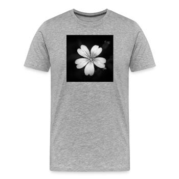 Hornwort des champs de fleurs blanches, affiche de hornwort des champs - T-shirt bio Premium Homme - gris chiné - Devant - Damien (186cm)