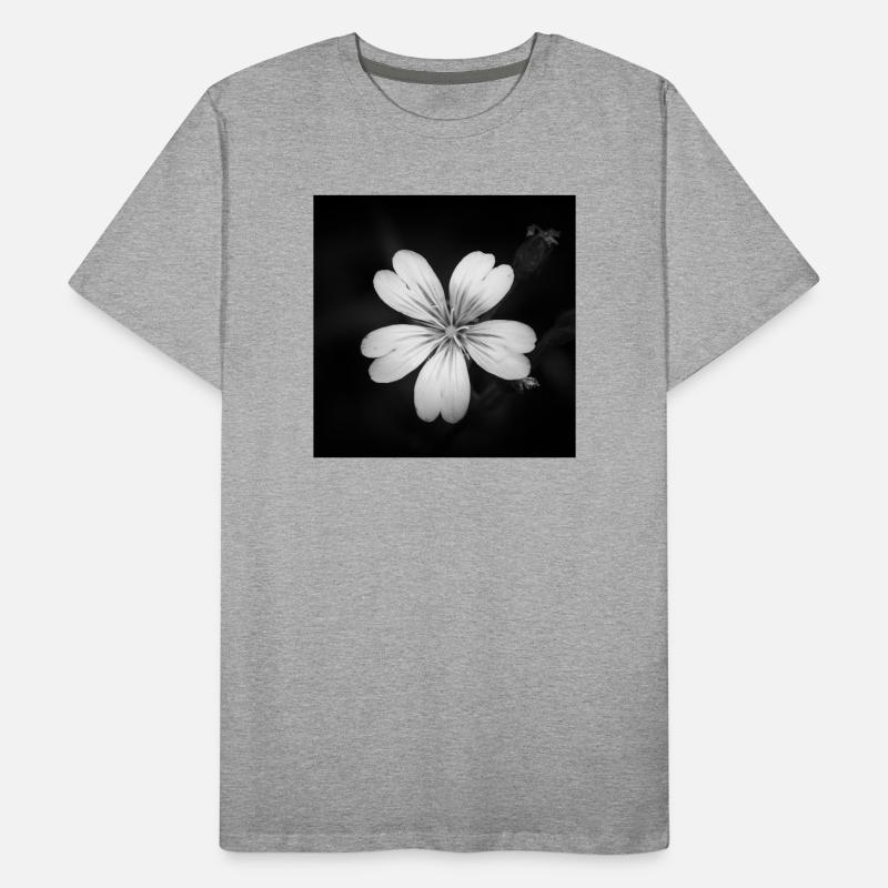 Weiße Blume Ackerhornkraut, Acker-Hornkraut Poster Männer Premium Bio T-Shirt