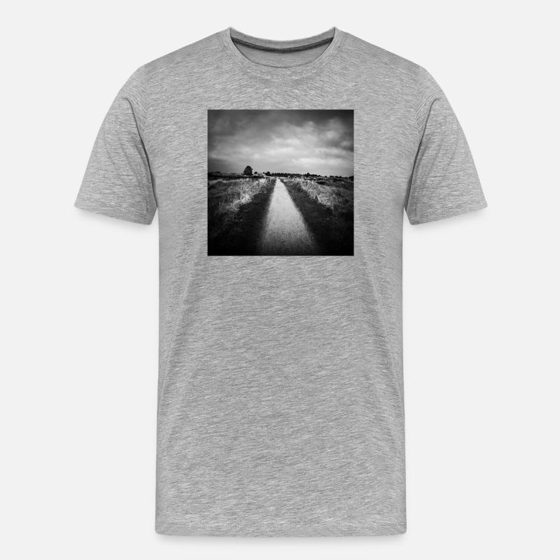 Chemin chemin St. Peter Ording Dunes Mer du Nord affiche - T-shirt bio Premium Homme - gris chiné