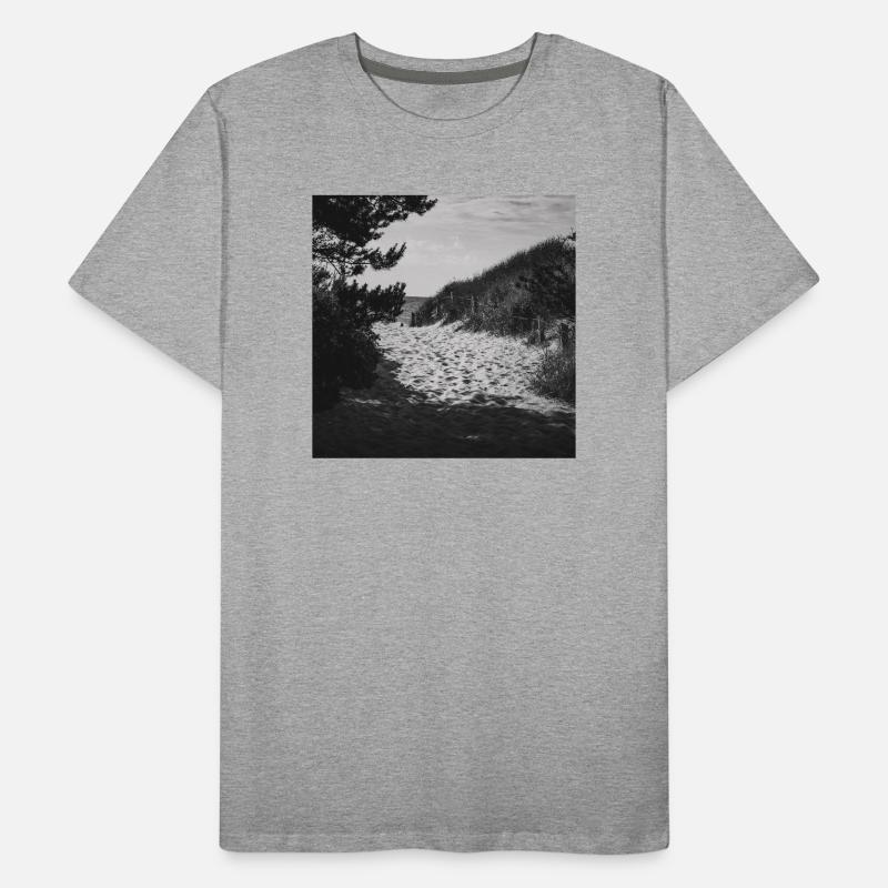 Beach Access West Beach Prerow Baltic Sea Darß Poster Men's Premium Organic T-Shirt