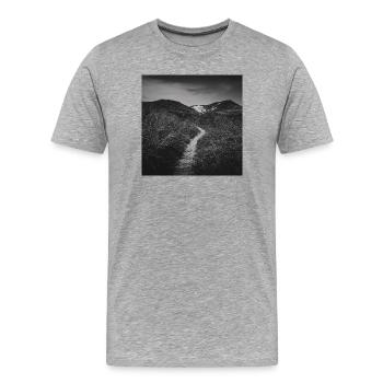 Weg Pfad Dünen Sondervig Dänemark Nordsee Poster - Männer Premium Bio T-Shirt - Grau meliert - Vorne - Damien (186cm)