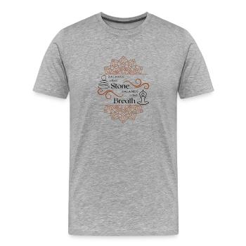 Séparateur de Tourbillon de Mandala Complexe - T-shirt bio Premium Homme - gris chiné - Devant - Damien (186cm)