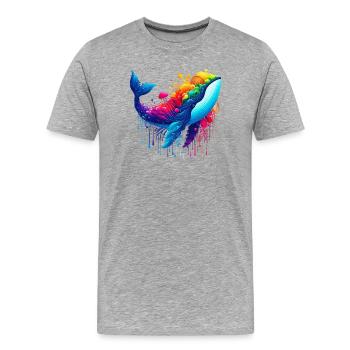 Baleine - T-shirt bio Premium Homme - gris chiné - Devant - Damien (186cm)