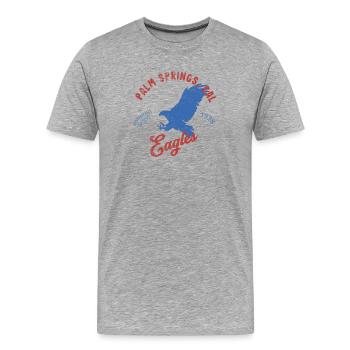 Palm-Springs California Sports Retro Vintage Design - Männer Premium Bio T-Shirt - Grau meliert - Vorne - Damien (186cm)