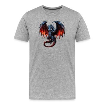 Flying Dragon - Männer Premium Bio T-Shirt - Grau meliert - Vorne - Damien (186cm)