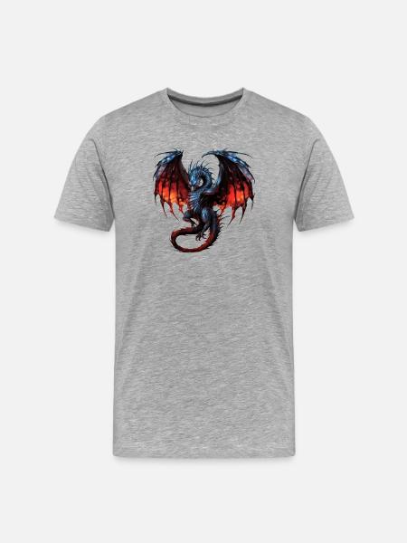 Flying Dragon - Männer Premium Bio T-Shirt - Grau meliert