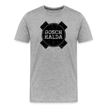 Gosch Halda - Männer Premium Bio T-Shirt - Grau meliert - Vorne - Damien (186cm)
