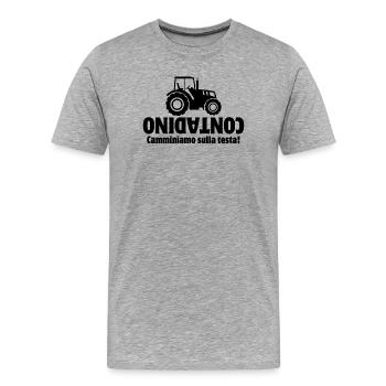 farmer, Italy, farmer - Men's Premium Organic T-Shirt - heather grey - Front - Damien (186cm)