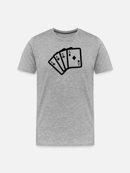 Four of a Kind - Männer Premium Bio T-Shirt - Grau meliert