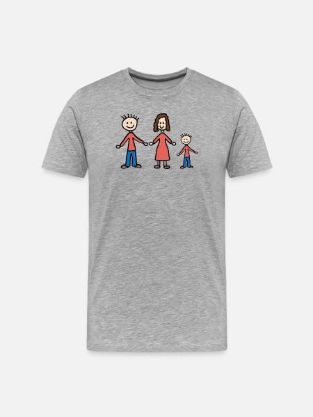 Famille - T-shirt bio Premium Homme - gris chiné