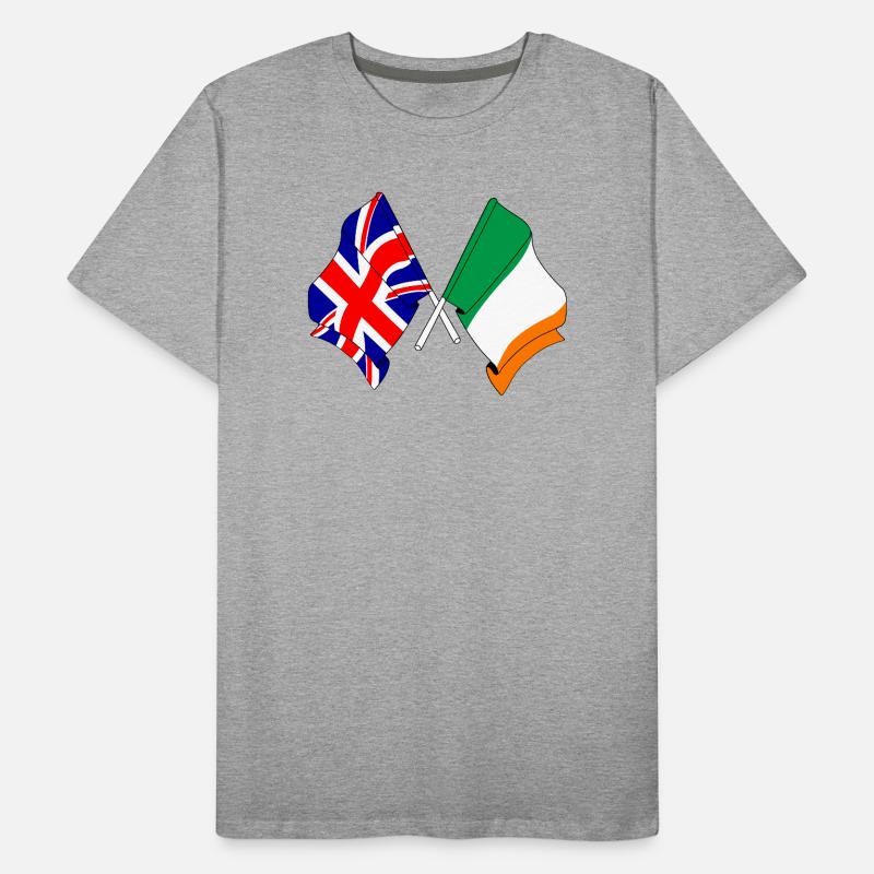 Drapeau de l’Angleterre et drapeau de l’Irlande T-shirt bio Premium Homme