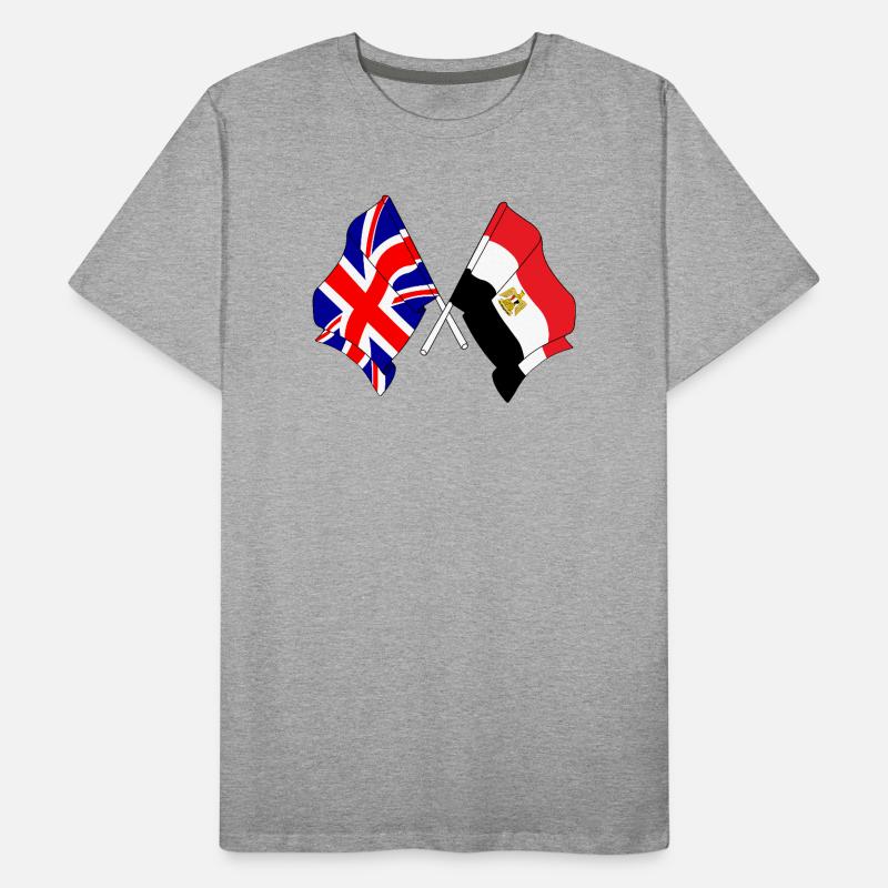 Drapeau de l’Angleterre et drapeau de l’Égypte T-shirt bio Premium Homme