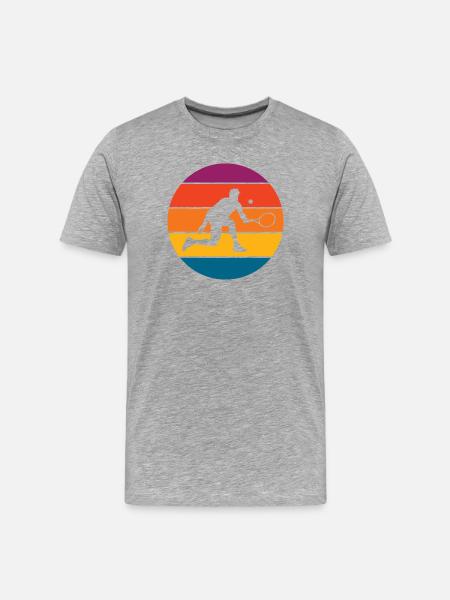 Tennis - Männer Premium Bio T-Shirt - Grau meliert