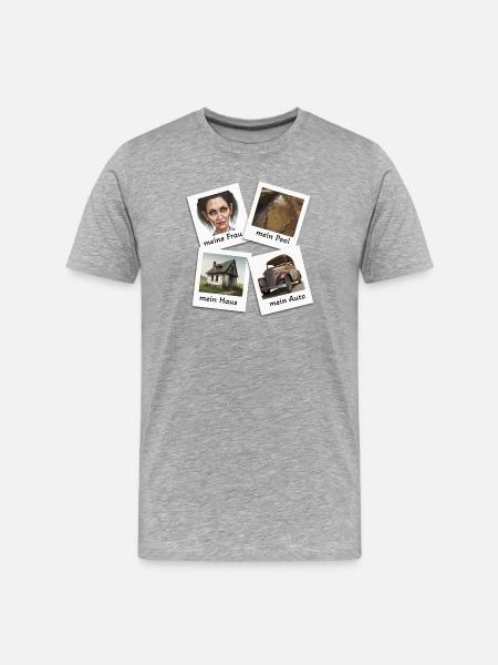 Anti-show-off motif - Men's Premium Organic T-Shirt - heather grey
