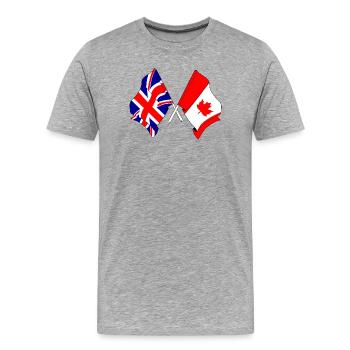 Drapeau de l’Angleterre et drapeau du Canada - T-shirt bio Premium Homme - gris chiné - Devant - Damien (186cm)