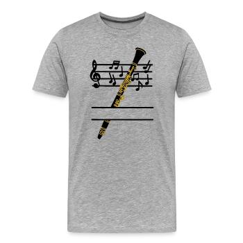 Tonalités de musique de laiton de clarinette - T-shirt bio Premium Homme - gris chiné - Devant - Damien (186cm)