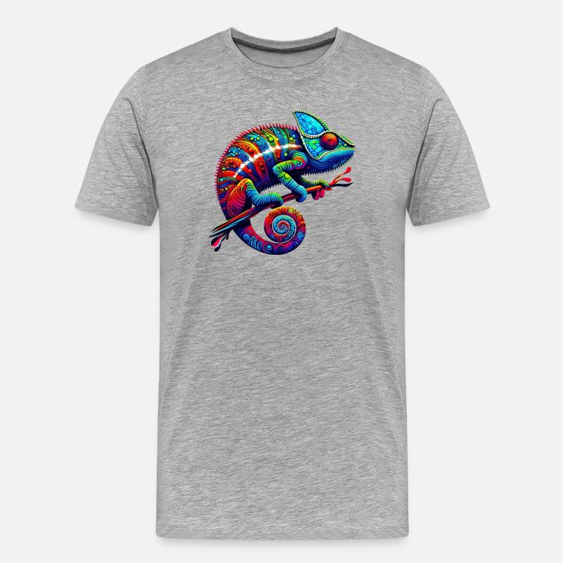 Chamäleon - Männer Premium Bio T-Shirt - Grau meliert