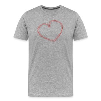 VALENTINE'S DAY. Bachelorette party. I LOVE YOU. I LOVE YOU. LOVE - Men's Premium Organic T-Shirt - heather grey - Front - Damien (186cm)