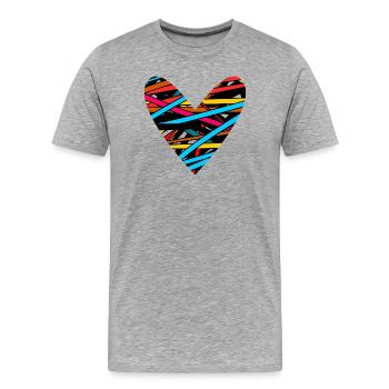 VALENTINE'S DAY. Bachelorette party. I LOVE YOU. I LOVE YOU. LOVE - Men's Premium Organic T-Shirt - heather grey - Front - Damien (186cm)