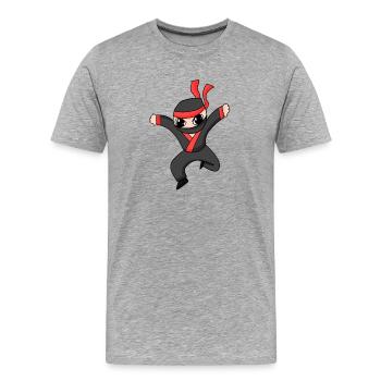 Ninja - Men's Premium Organic T-Shirt - heather grey - Front - Damien (186cm)
