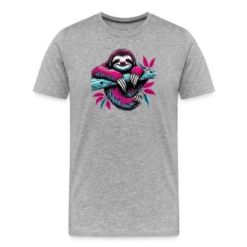 Paresse - T-shirt bio Premium Homme - gris chiné - Devant - Damien (186cm)