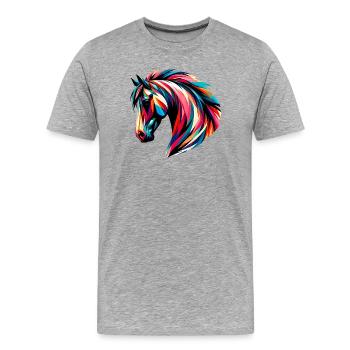 Cheval - T-shirt bio Premium Homme - gris chiné - Devant - Damien (186cm)