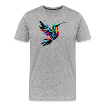 Kolibri - Männer Premium Bio T-Shirt - Grau meliert - Vorne - Damien (186cm)