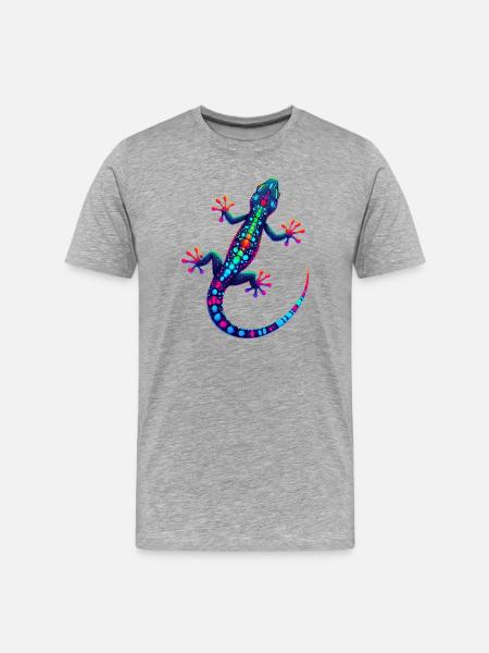 Gecko - Men's Premium Organic T-Shirt - heather grey
