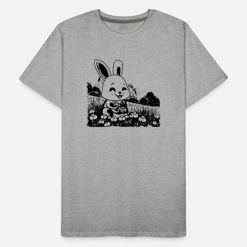 Rabbit in meadow comic style Men's Premium Organic T-Shirt
