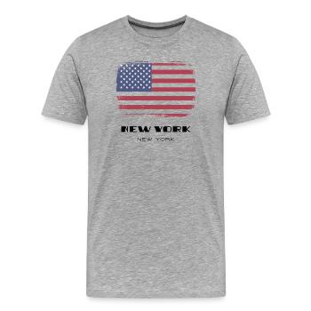 New York, New York, USA - Men's Premium Organic T-Shirt - heather grey - Front - Damien (186cm)