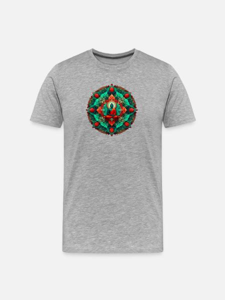 Mandala Buddha teal - Men's Premium Organic T-Shirt - heather grey