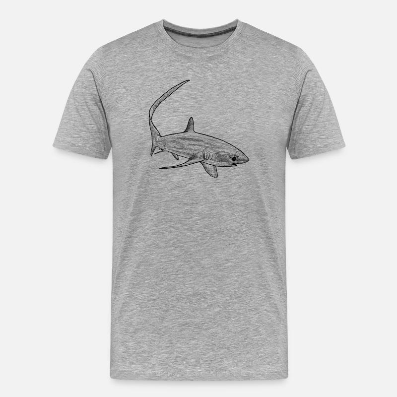 Fuchshai - Männer Premium Bio T-Shirt - Grau meliert