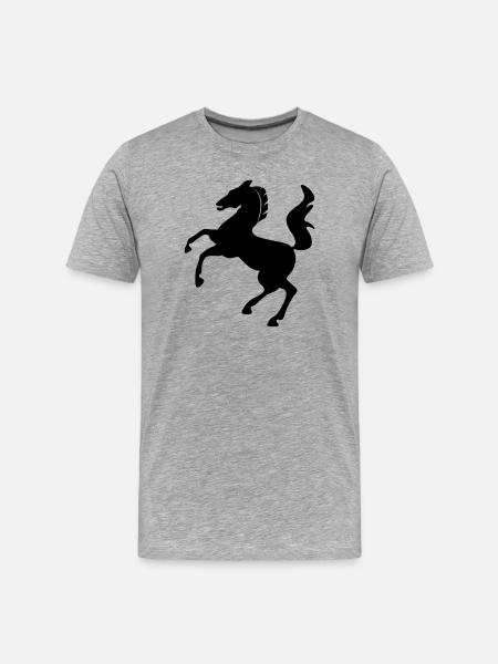 Horse Symbol Dynamically Jumping - Men's Premium Organic T-Shirt - heather grey