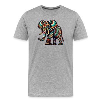 Éléphant - T-shirt bio Premium Homme - gris chiné - Devant - Damien (186cm)