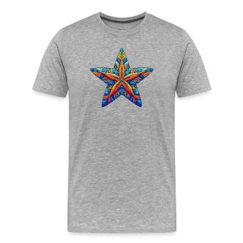 Étoile de mer - T-shirt bio Premium Homme - gris chiné - Devant - Damien (186cm)