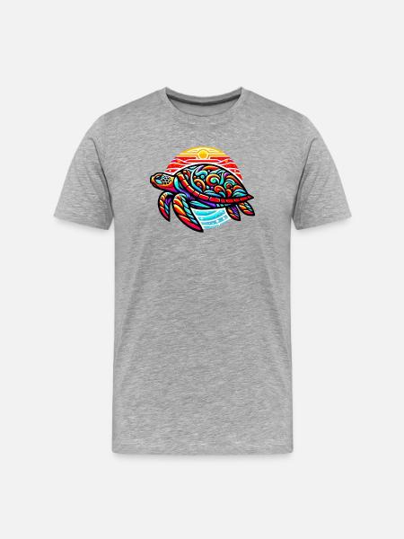 Turtle - Men's Premium Organic T-Shirt - heather grey
