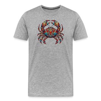 Krebs - Männer Premium Bio T-Shirt - Grau meliert - Vorne - Damien (186cm)