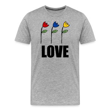 VALENTINE'S DAY. Bachelorette party. I LOVE YOU. I LOVE YOU. LOVE - Men's Premium Organic T-Shirt - heather grey - Front - Damien (186cm)