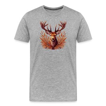 Deer - Men's Premium Organic T-Shirt - heather grey - Front - Damien (186cm)