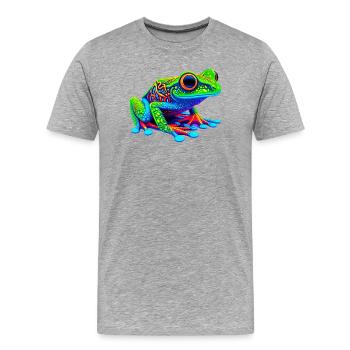 Grenouille - T-shirt bio Premium Homme - gris chiné - Devant - Damien (186cm)