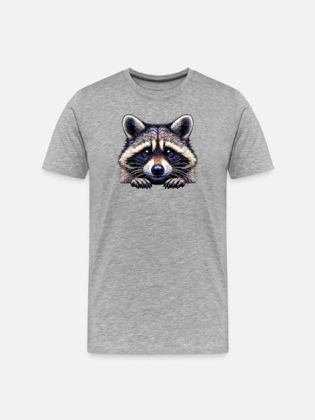 Raccoon - Men's Premium Organic T-Shirt - heather grey