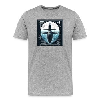 Sous-marin - T-shirt bio Premium Homme - gris chiné - Devant - Damien (186cm)