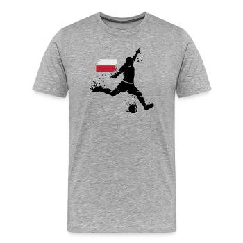 Icône du joueur de football Blast Poland - T-shirt bio Premium Homme - gris chiné - Devant - Damien (186cm)