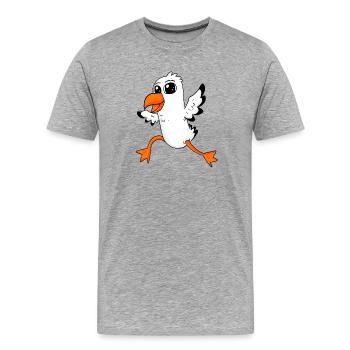 Seagull Bird North Sea - Men's Premium Organic T-Shirt - heather grey - Front - Damien (186cm)