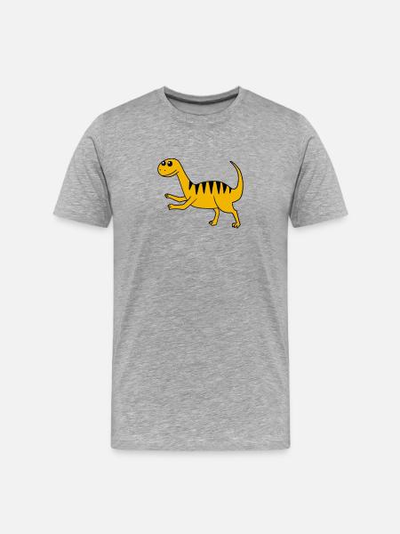 Dino motif dinosaur yellow - Men's Premium Organic T-Shirt - heather grey
