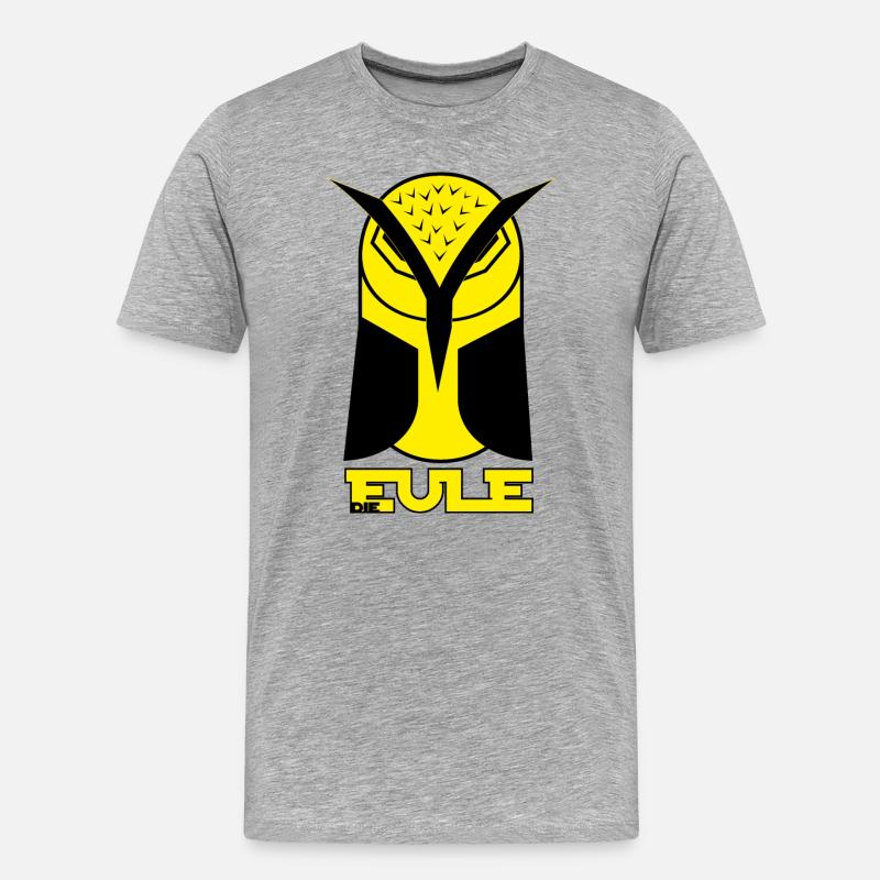 Eulen Vater - Männer Premium Bio T-Shirt - Grau meliert