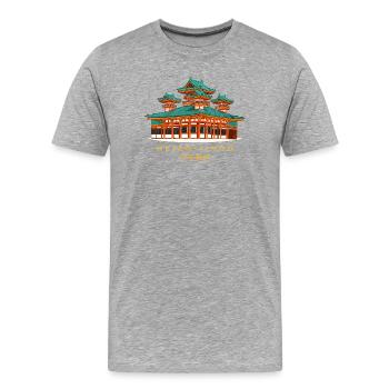 Kyoto Japan, Heian-jingu Shrine, hand drawing - Men's Premium Organic T-Shirt - heather grey - Front - Damien (186cm)